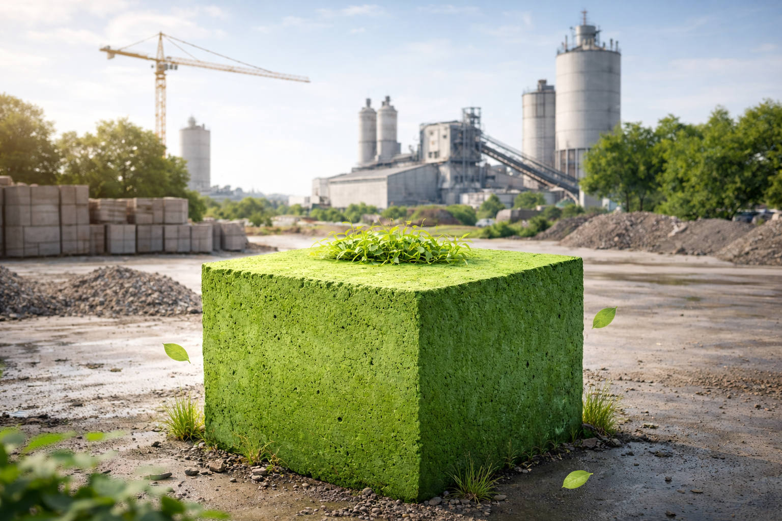 Map My Plant visual - groen blok op industriële locatie